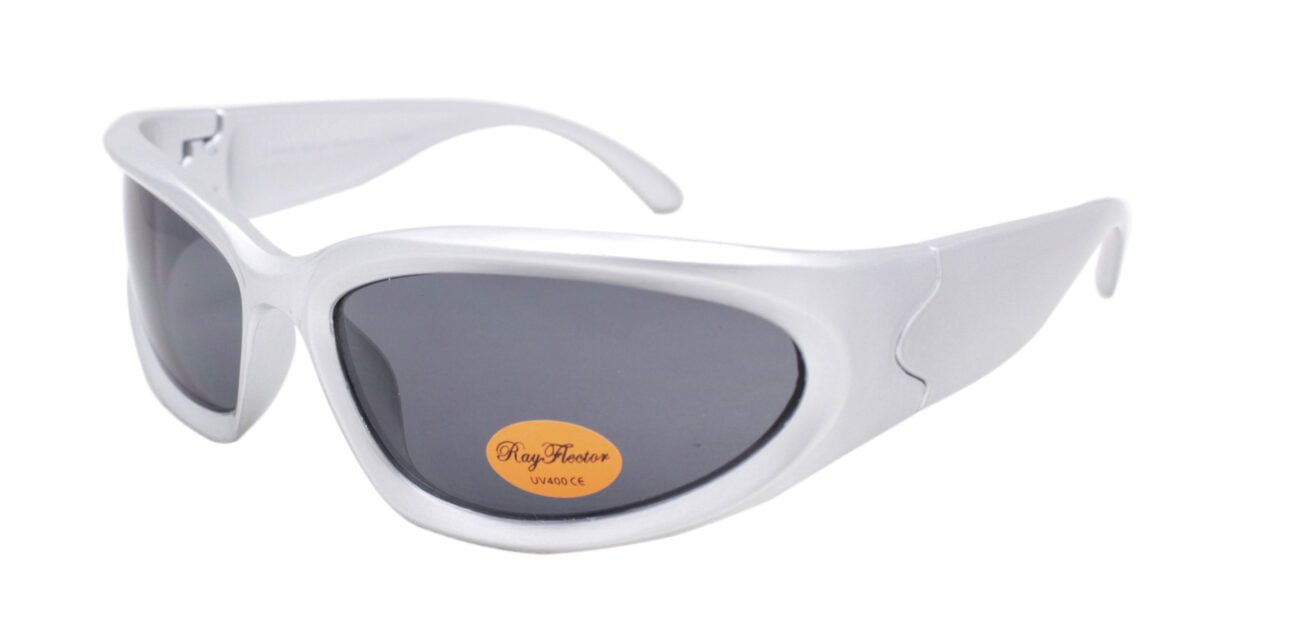 Rapha Wrap Around Sport Sunglasses, Silver/Black Rayflector UK LTD