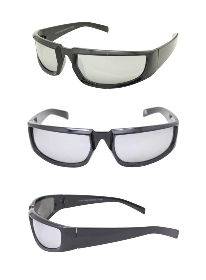 VTG936 Shiny Black Silver Mirror lens 202402- 1 color